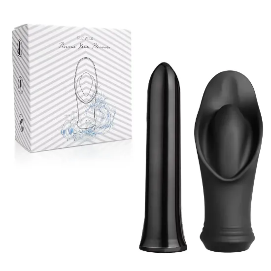 Bullet Vibrator, Thrusting Vibrator Wand, G Spot Vibrator for Women, Sex Toys for Women, Adult Toys with 10 Vibration Modes, Black
