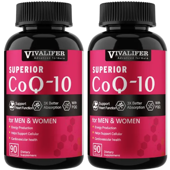 Picture of 2 Pack CoQ10 High Absorption, Antioxidant for Heart Health, 300 mg Natural Dietary Supplement, Total 180 count