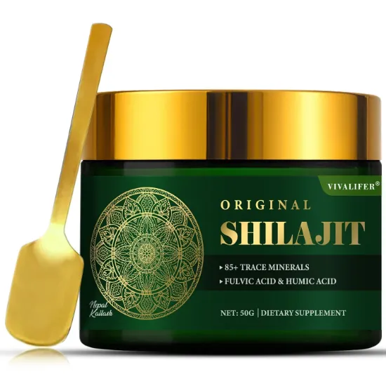 Picture of 500mg Himalayan Shilajit Resin Supplement, 85+ Trace Minerals Complex for Brain Booster & Energy, Immune Support, Overall Health - 50g (2-3 Month Supply)